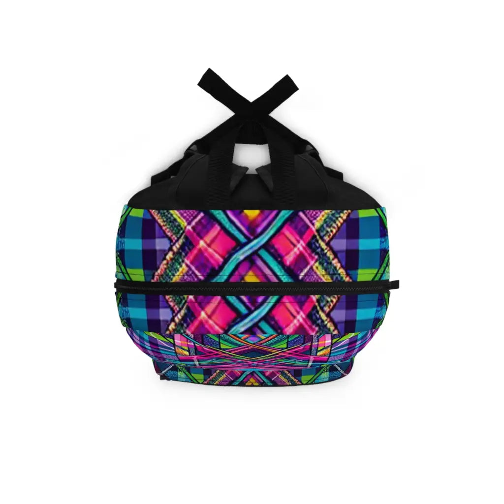 Geometric Matrix Multicolor Woven Backpack One size Bags