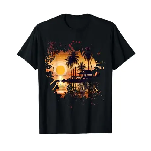 Golden Horizon: Sunset Serenity T Shirt Apparel