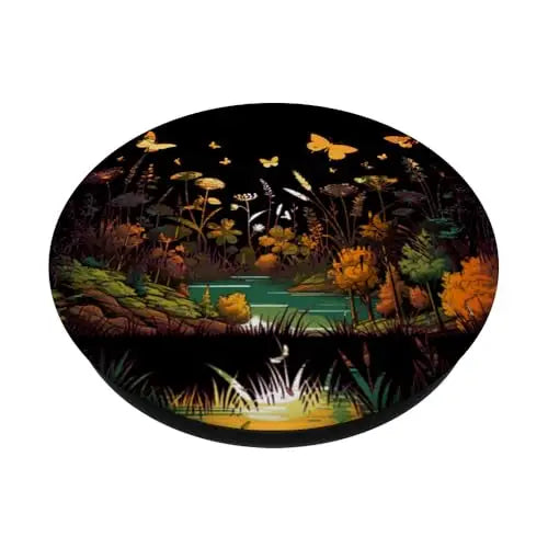 Golden Meadow: A Sunlit Garden of Butterflies PopSockets