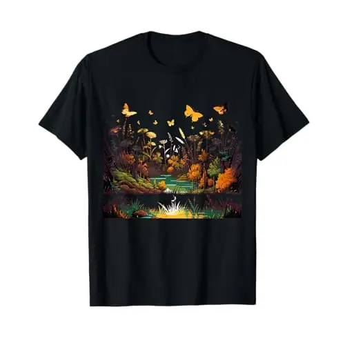 Golden Meadow: A Sunlit Garden of Butterflies T Shirt