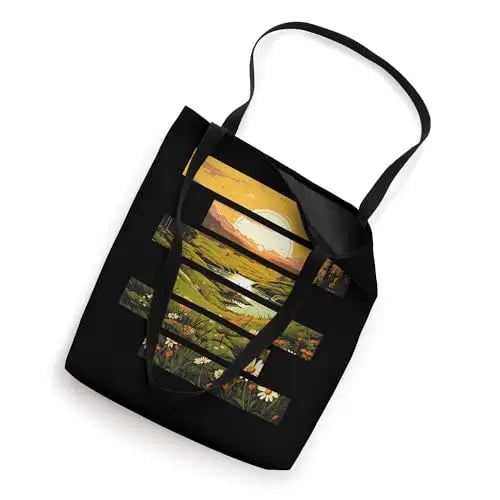 Golden Meadows: Sunrise Over Blossoming Fields Tote Bag