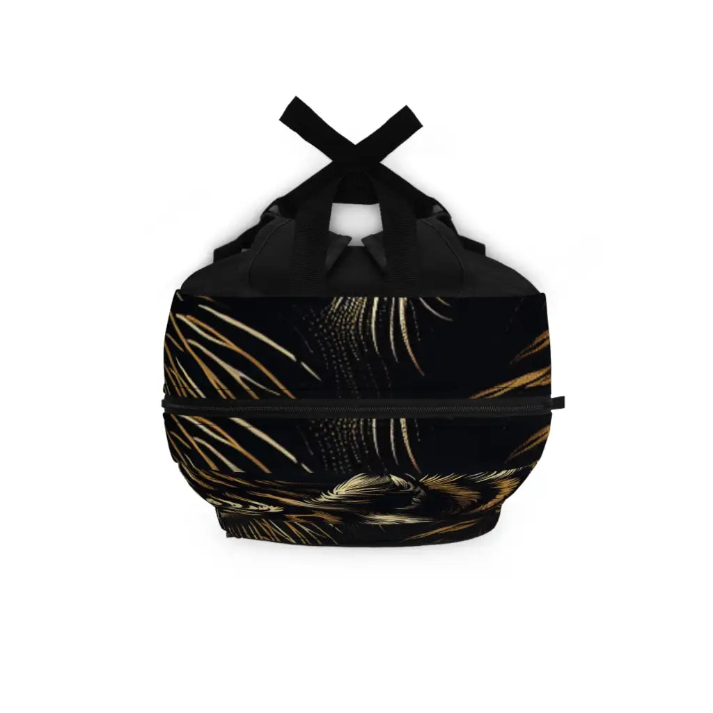 Golden Stripes of the Night Tiger Backpack One size Bags