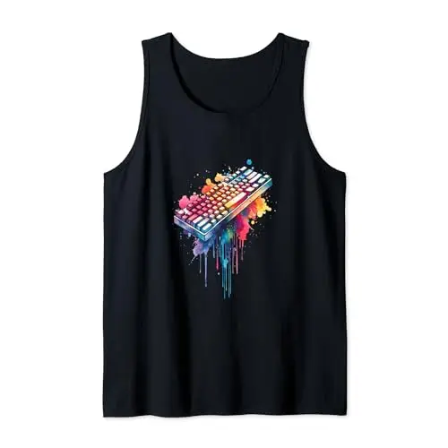 Graffiti Style Keyboard: Creative Chaos Tank Top Apparel