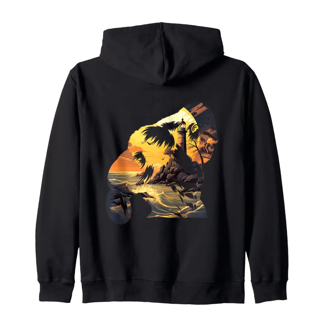 Guardian of the Coast: The Sentinel’s Vigil Zip Hoodie