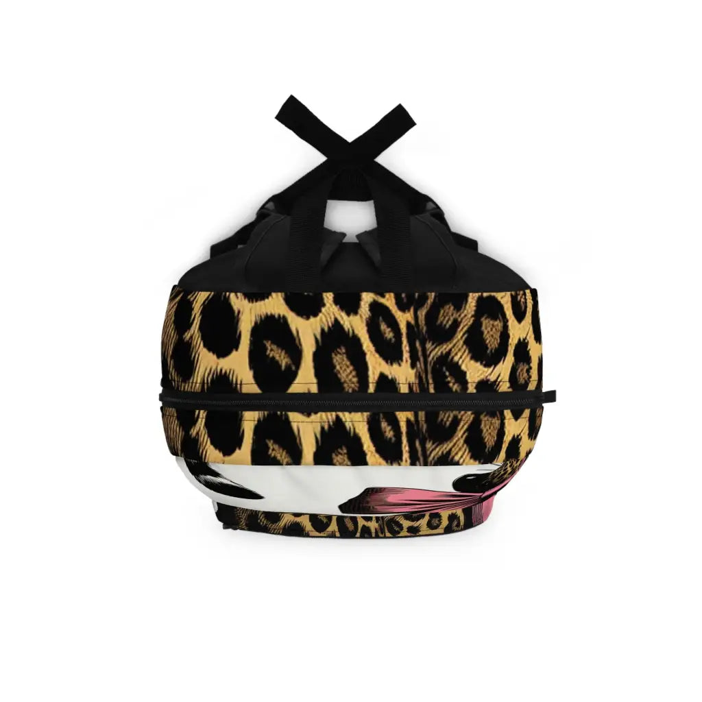 Leopard with a Pink Bow Backpack One size Bags