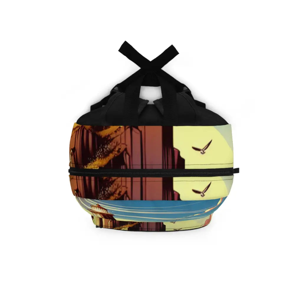 Lighthouse at the Edge of Waves Backpack One size Bags