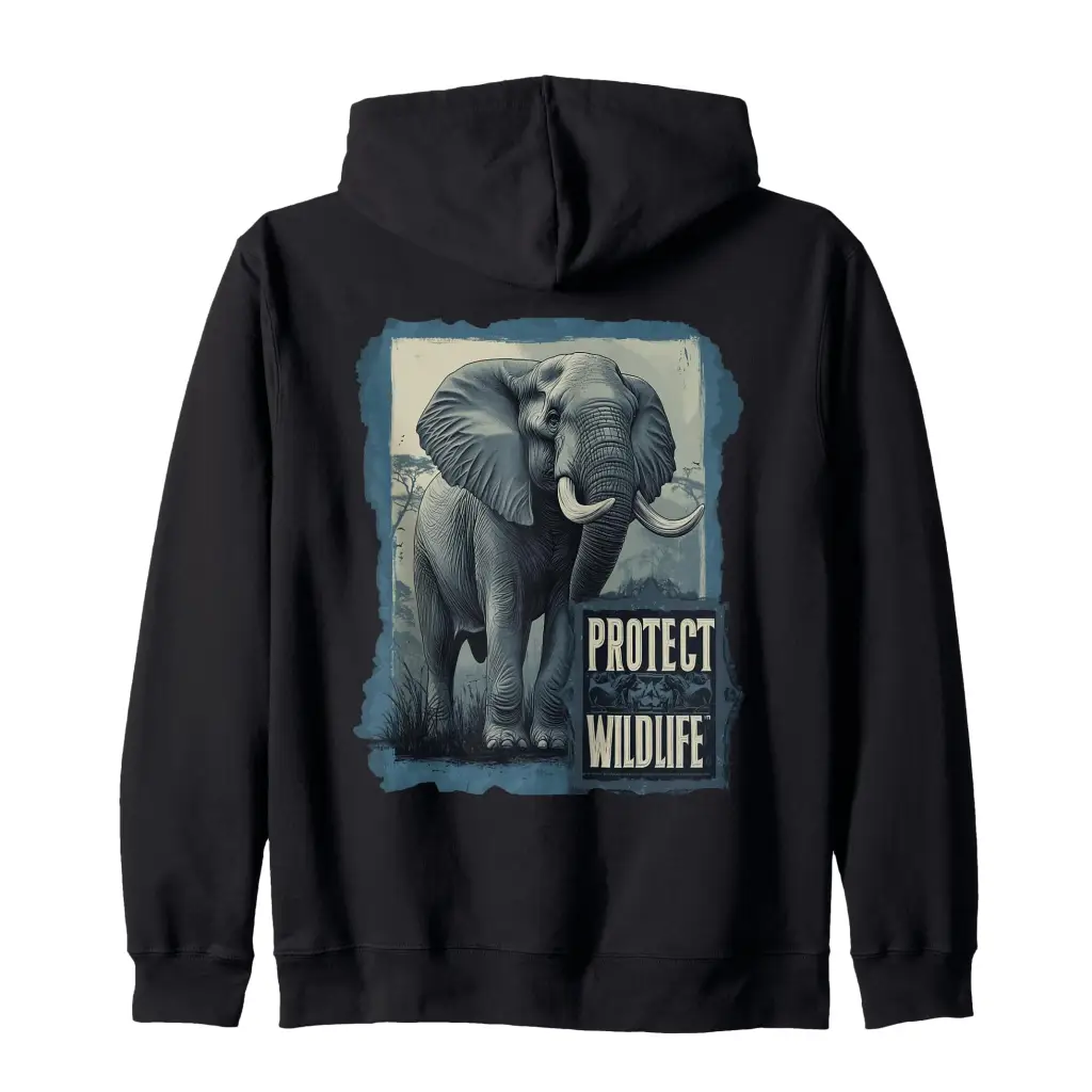 Majestic Guardian of the Wild Zip Hoodie Apparel