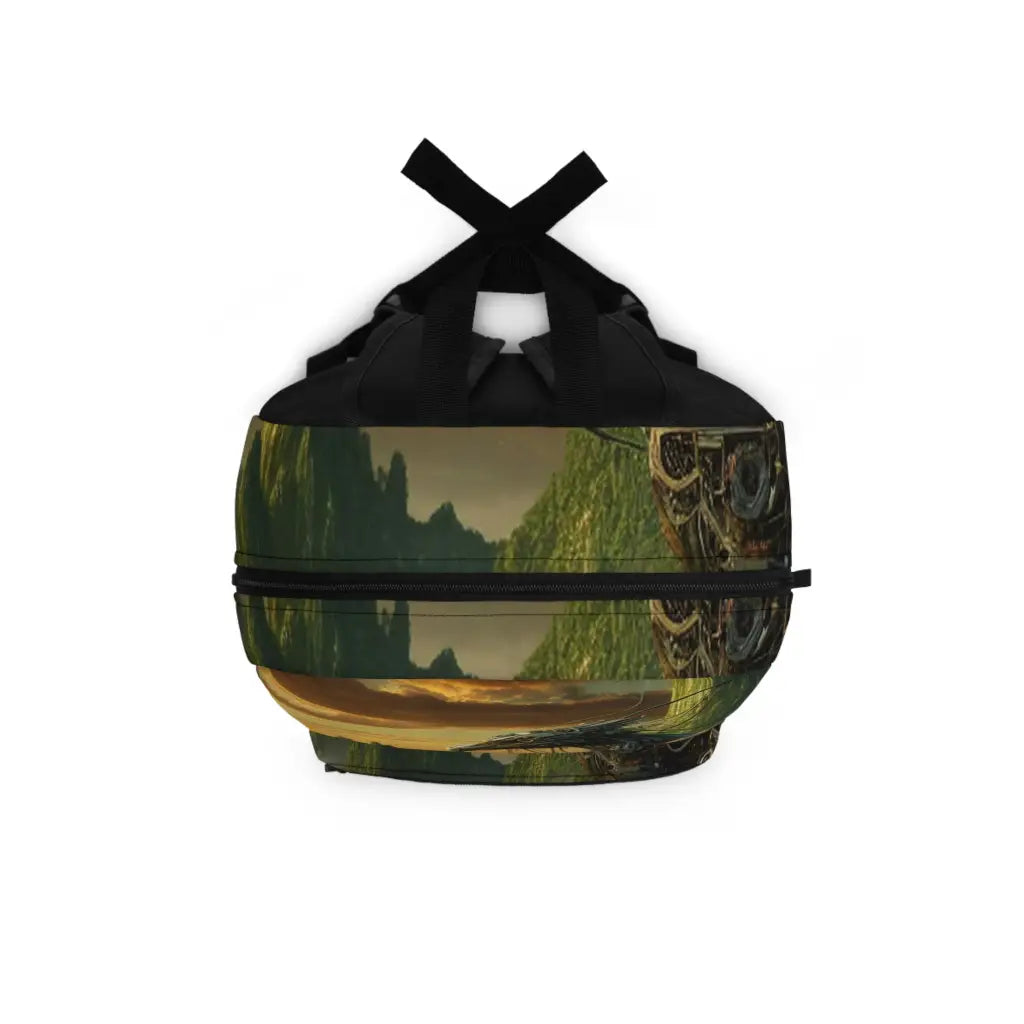 Mechanical Guardian in Lush Landscape Backpack One size Bags
