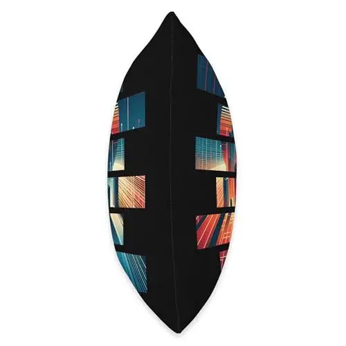 Metropolis Mosaic: Sunset in Segments Throw Pillow Home