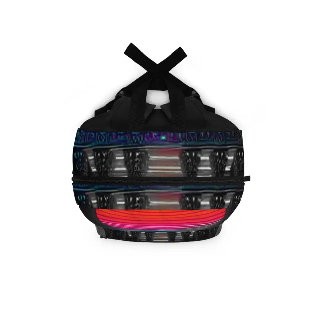 Neon Temple in the Cityscape Backpack One size Bags