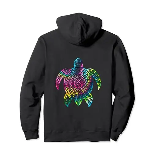 Ocean Odyssey: Tie Dye Tribal Tides Sea Turtle Pullover