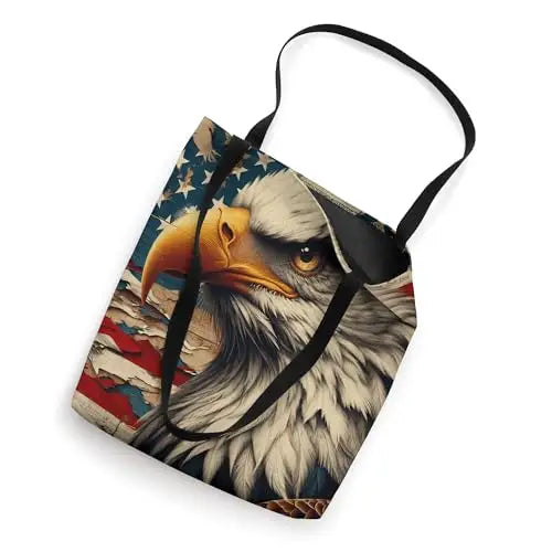 Patriot’s Pride: The Bald Eagle and American Flag Tote Bag