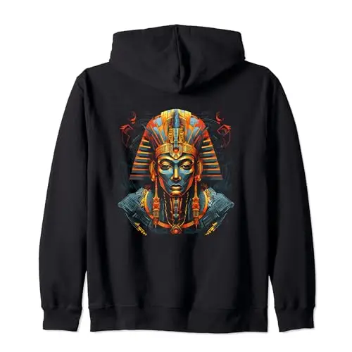 Pharaoh’s Gaze: The Eternal Ruler Zip Hoodie Apparel