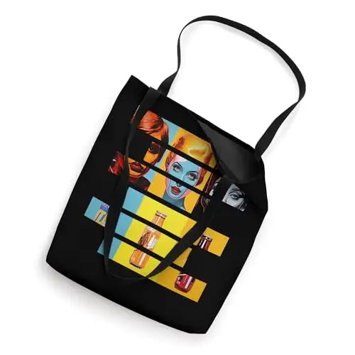Pop Art Fusion: Fragmented Faces & Soda Bottles Tote Bag