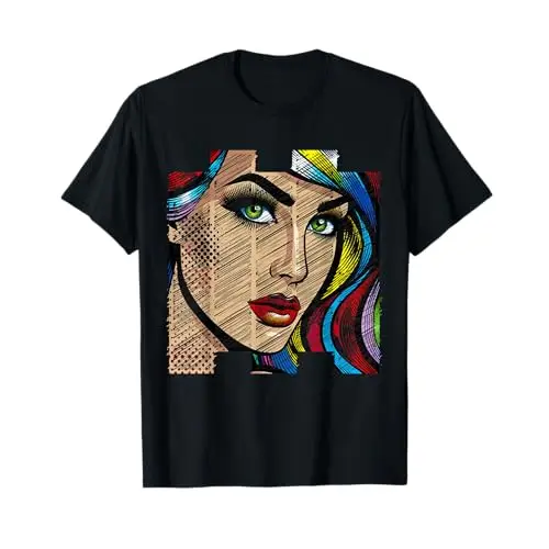Pop Art Persona: Striking Gaze T Shirt Apparel