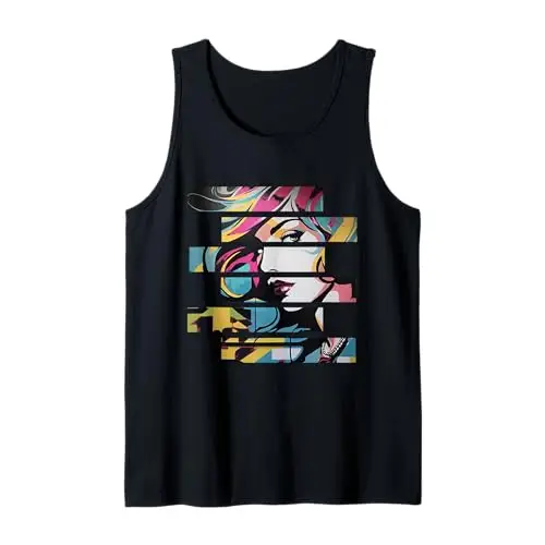 Pop Glam: Fragmented Allure Tank Top Apparel