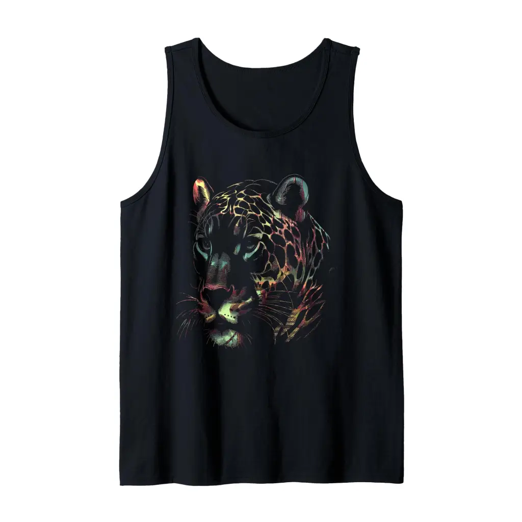 Prismatic Predator: The Watchful Leopard Tank Top Apparel