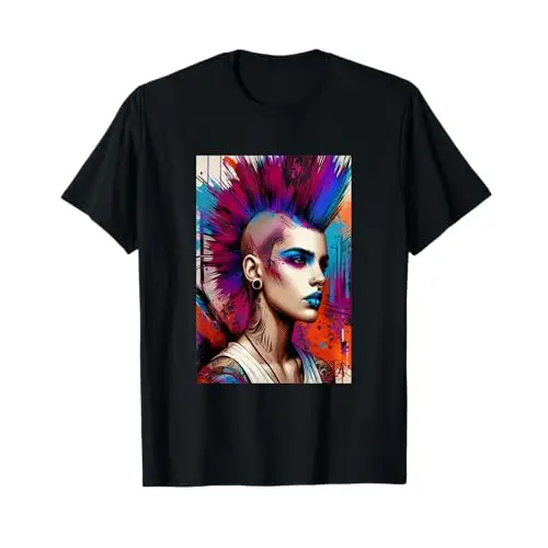 Punk Radiance: Rebellion in Color T Shirt Apparel