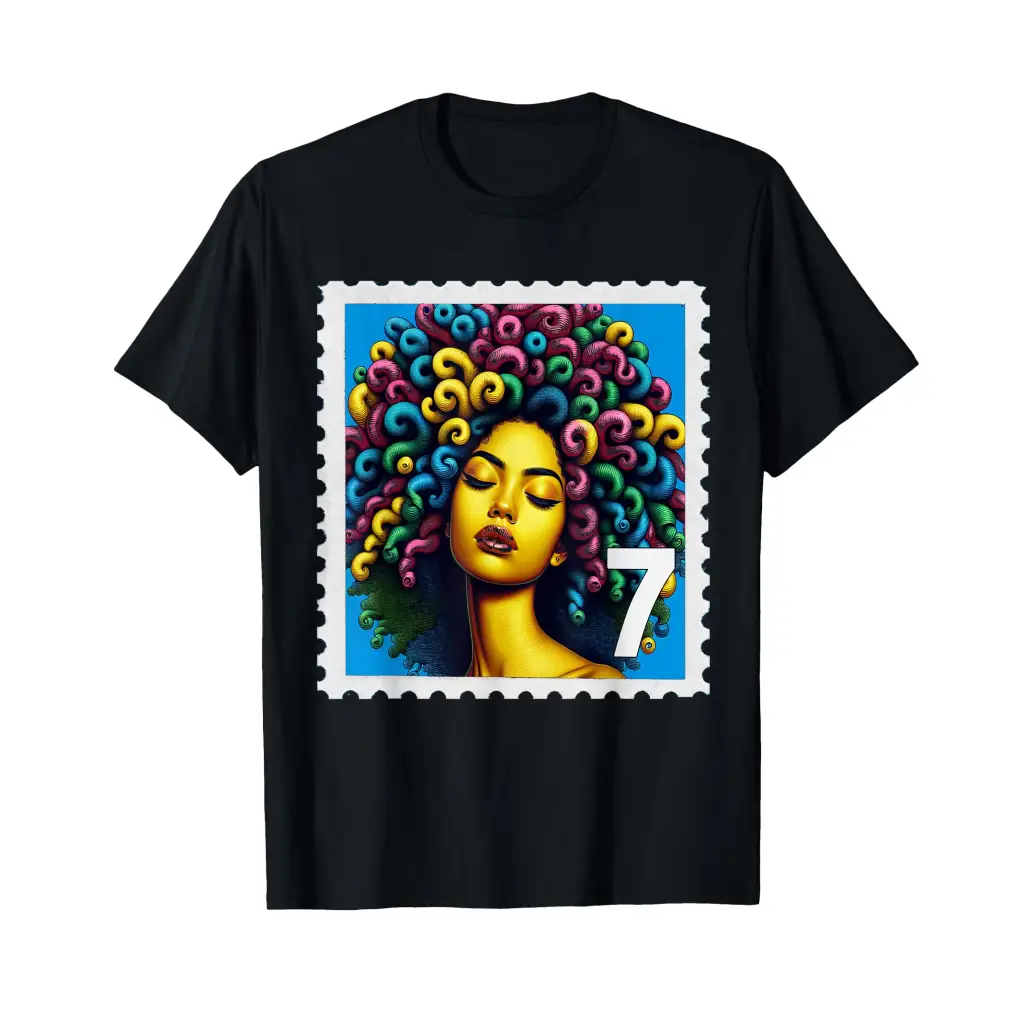 Radiant Crown of Curls and Color – Stamp No. 7 T Shirt