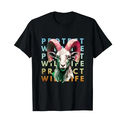 Ram’s Call: Protecting Wildlife in Bold Color T Shirt