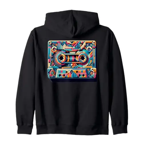 Retro Future Mixtape: A Cassette Reimagined Zip Hoodie