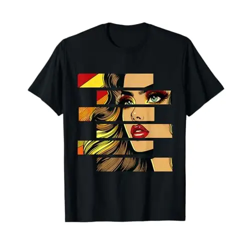 Retro Radiance: Fragmented Beauty in Motion T Shirt Apparel