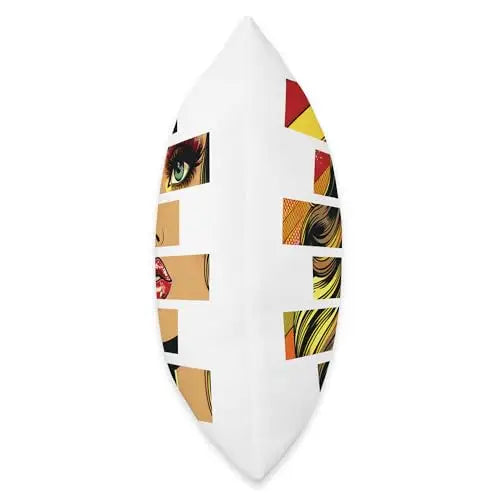 Retro Radiance: Fragmented Beauty in Motion Throw Pillow