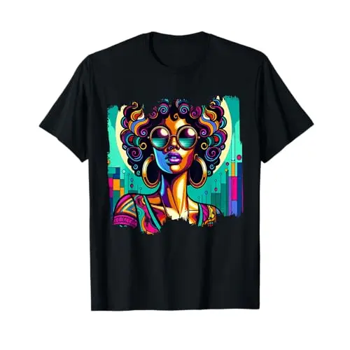 Retro Vibes: Afrocentric Glam T Shirt Apparel