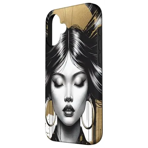 Serene Poise and Strength: Grace in Monochrome Case (iPhone