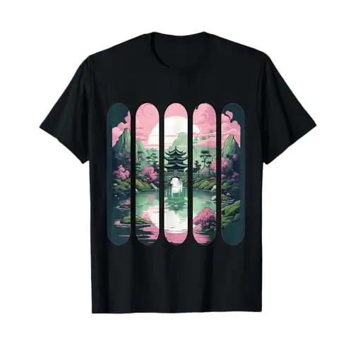 Serene Sakura Haven: Reflections of Harmony T Shirt Apparel