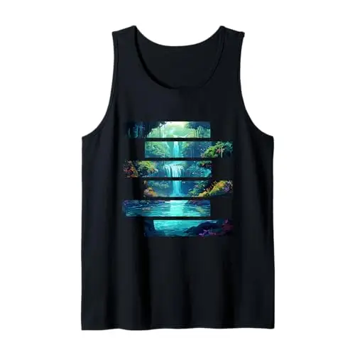 Serenity Falls: Hidden Jungle Cascades Tank Top Apparel