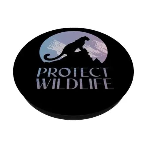 Silhouette of a Leopard on Snowy Mountain Peaks PopSockets