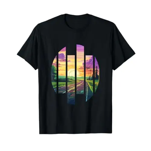 Sunset Journey: Fragmented Road to Serenity T Shirt Apparel