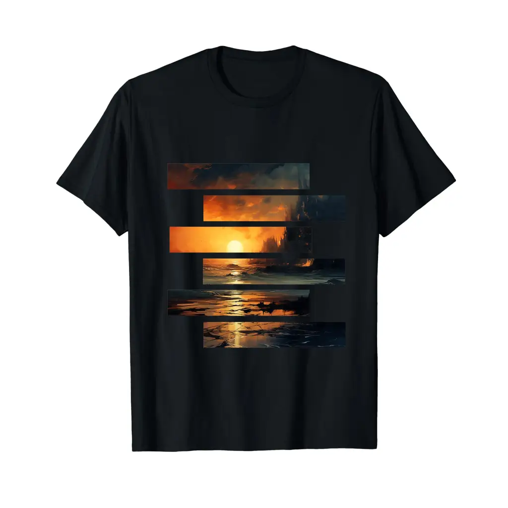 Sunset Serenity: Beach Horizon T Shirt Apparel