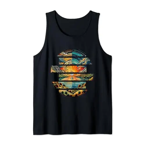 Sunset Serenity: Nature’s Tranquil Scene Tank Top Apparel