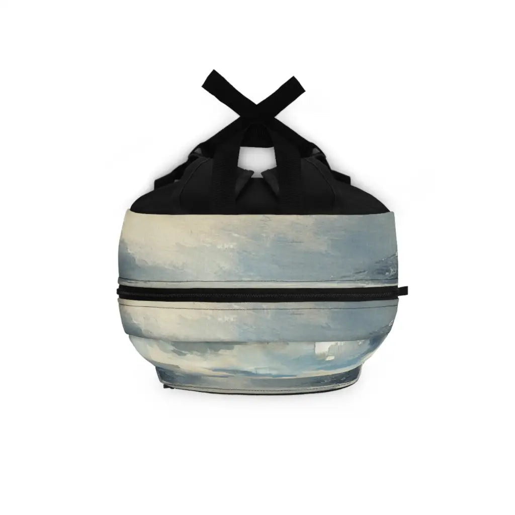 Tranquil Horizon Painted Canvas Backpack One size Bags