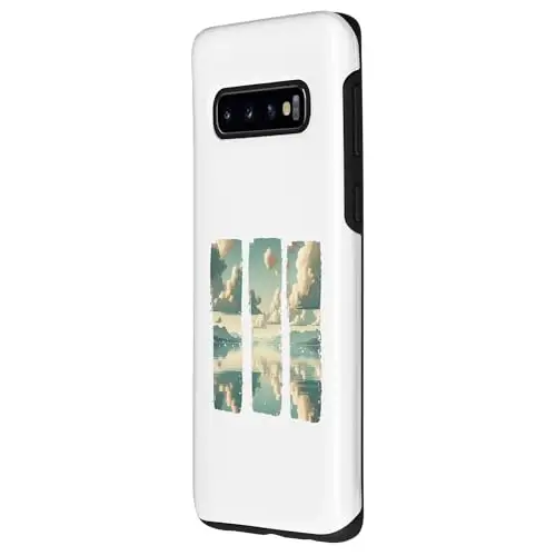 Tranquil Reflections: Serene Lake and Mountain Range Case