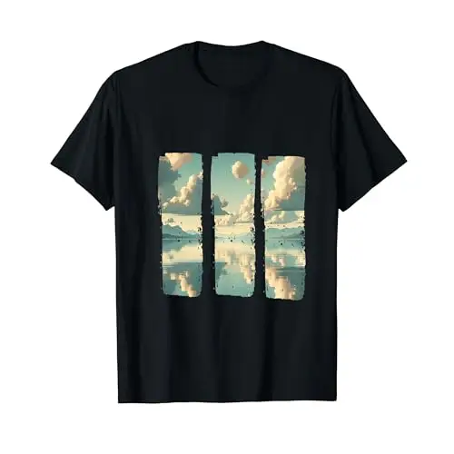 Tranquil Reflections: Serene Lake and Mountain Range T