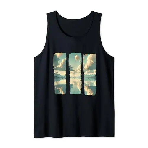 Tranquil Reflections: Serene Lake and Mountain Range Tank