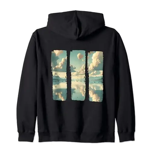 Tranquil Reflections: Serene Lake and Mountain Range Zip