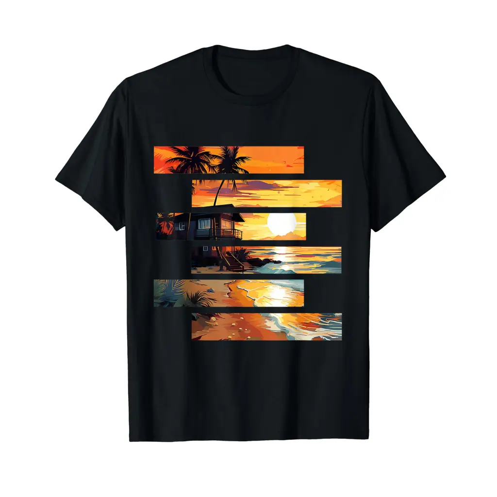 Tropical Sunset: A Digital Escape into Tranquil Serenity T