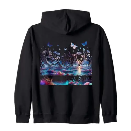 Twilight Garden: Ethereal Meadow with Butterflies Zip