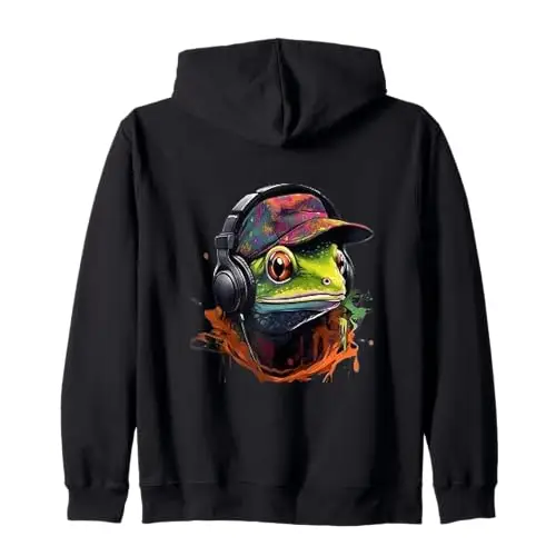 Urban Drip Hustle: The Hip Hop Frog Zip Hoodie Apparel