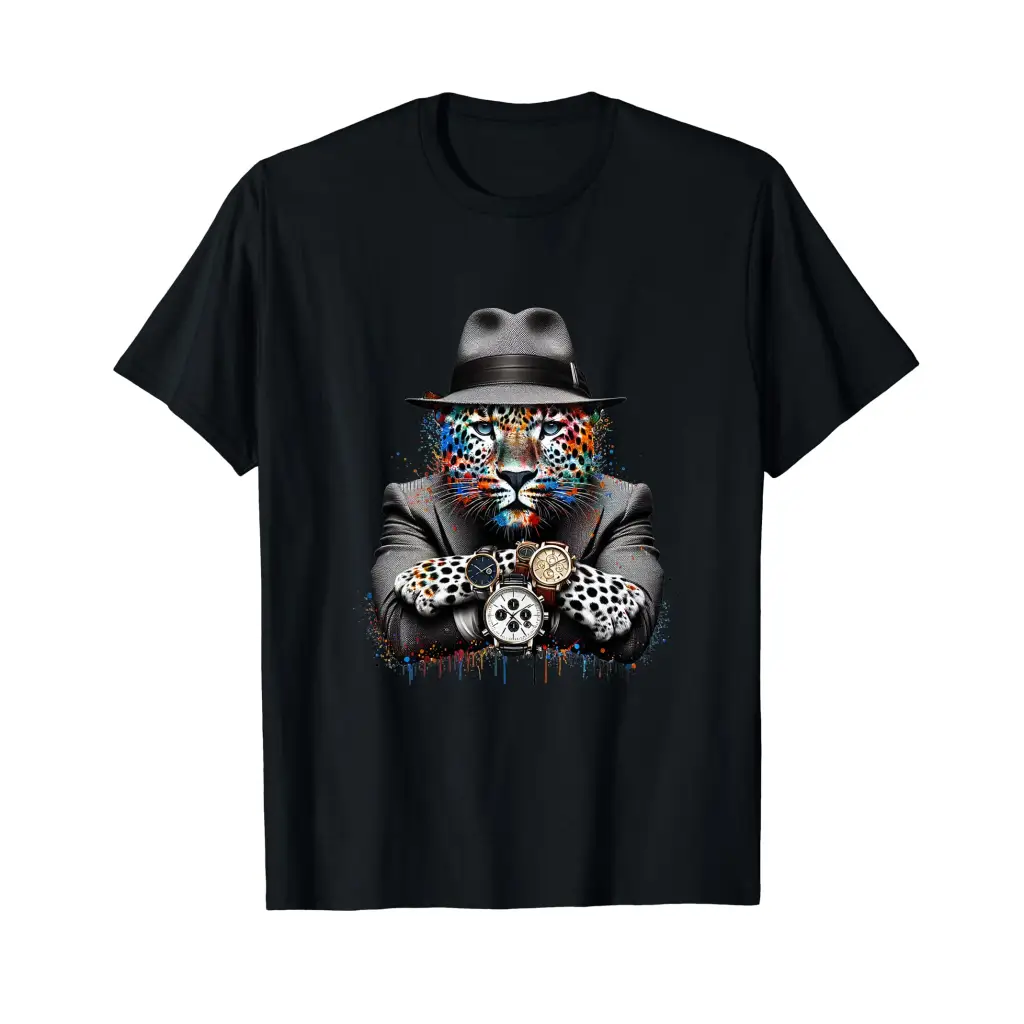 Urban Drip Streetwear Hip Hop Leopard Hustle Money T Shirt