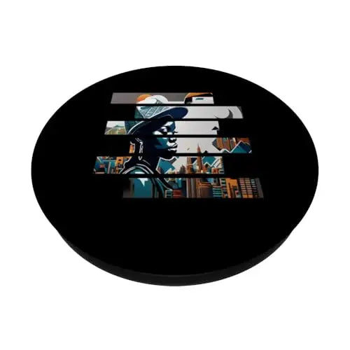 Urban Elegance: Cityscape in Stripes PopSockets Swappable