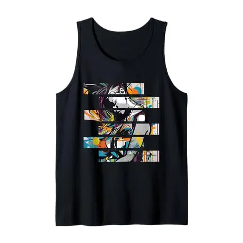 Urban Flow: Fragmented Rhythms Tank Top Apparel