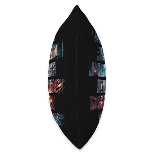 Vibrant Echoes: Stroll Through the Cyber City Throw Pillow