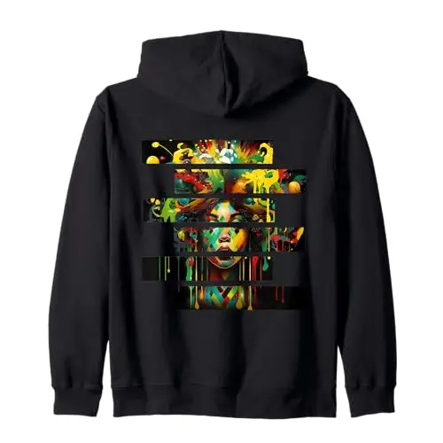 Vibrant Fusion: Dripping Identity Zip Hoodie Apparel