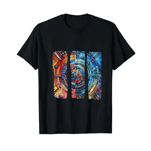Vibrant Geometric Circle Abstract Art T Shirt Apparel