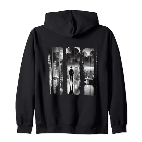 Vintage Noir City Reflections Meets Classic Urban Elegance